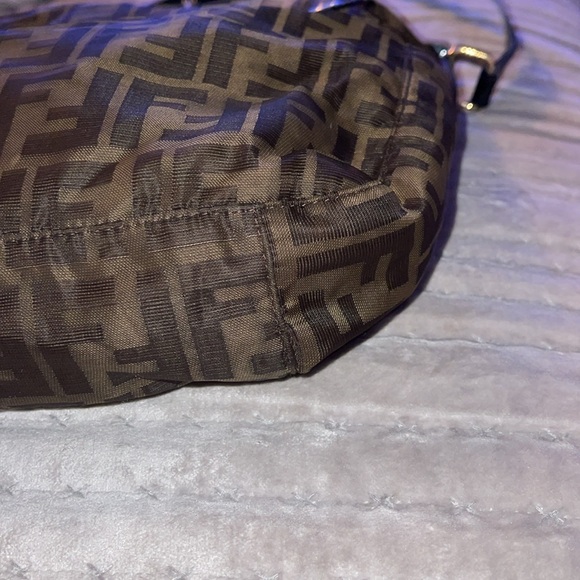 Preloved Fendi crossbody bag great condition FF long brown color nylon - Picture 5 of 9